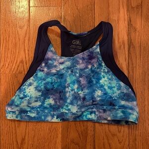 Athleta Blue and Purple Tie-Dye swim top